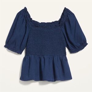 Old Navy Blue Smocked Peplum Top size XL
